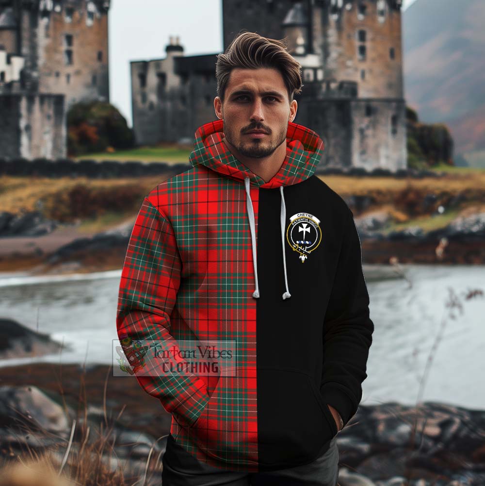 Tartan Vibes Clothing Cheyne Tartan Cotton Hoodie with Family Crest and Half Of Me Style