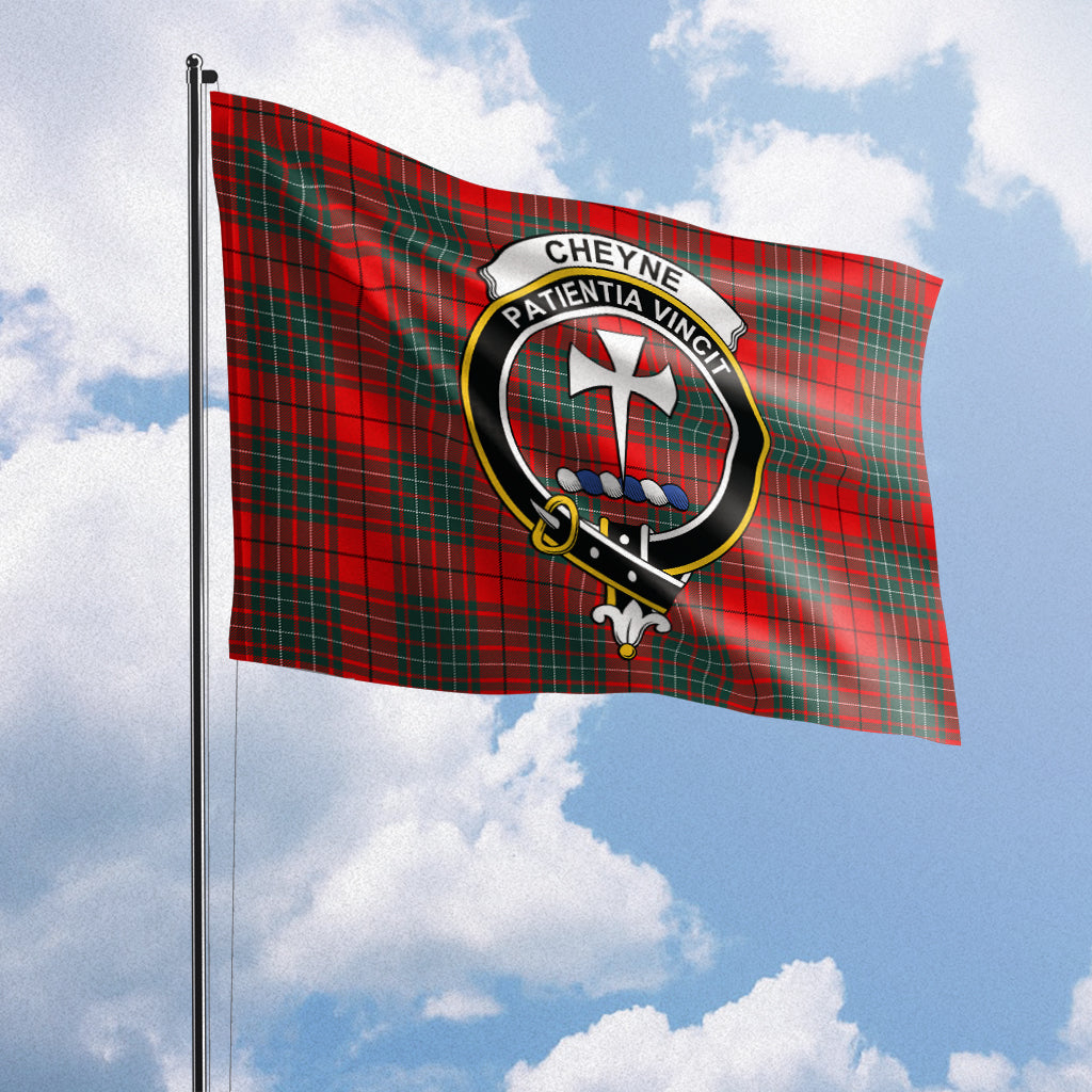 cheyne-tartan-flag-with-family-crest