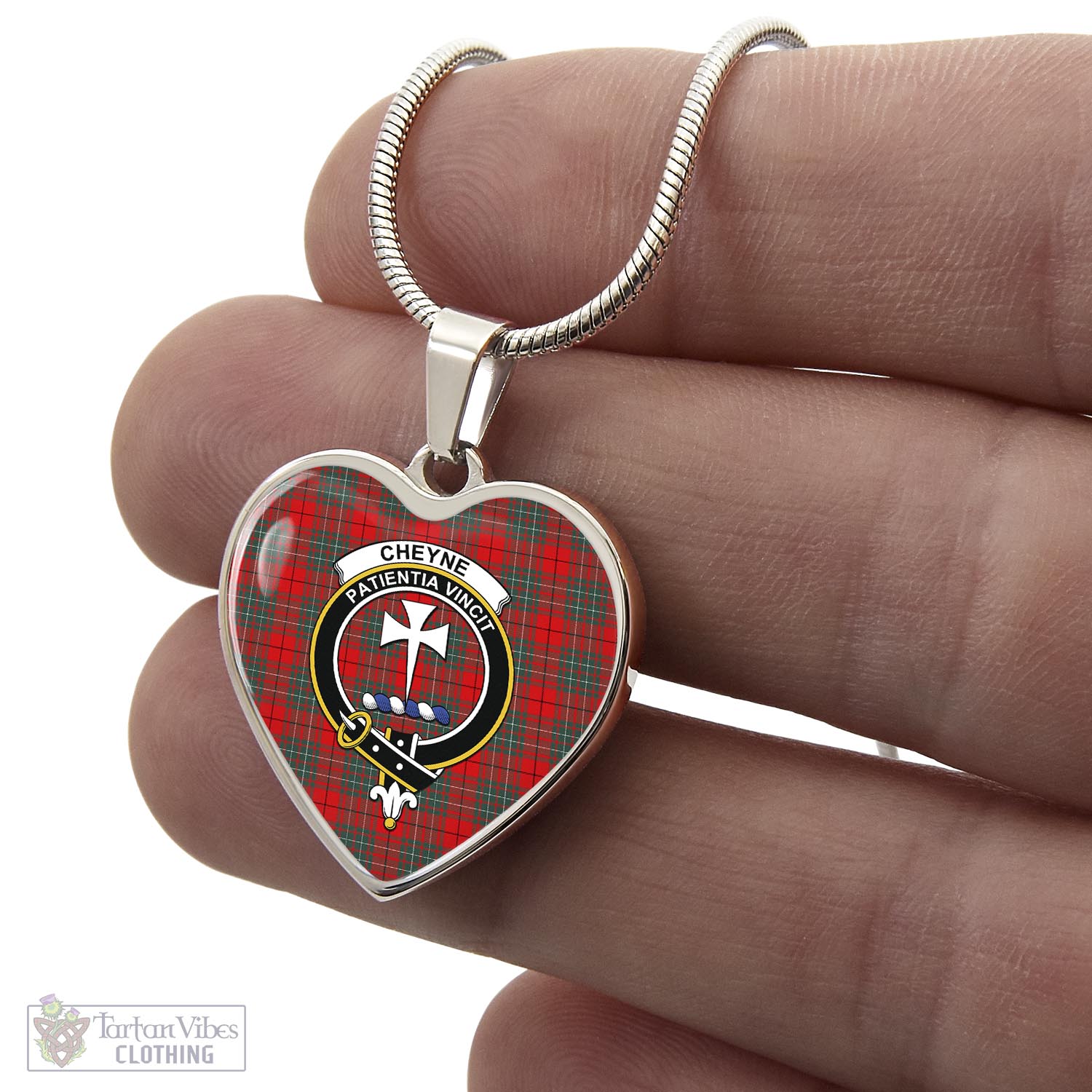 Tartan Vibes Clothing Cheyne Tartan Heart Necklace with Family Crest