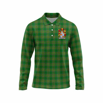 Chichester Irish Clan Tartan Long Sleeve Polo Shirt with Coat of Arms Unisex - Tartan Vibes Clothing