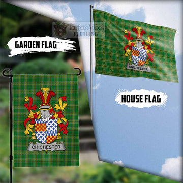 Chichester Irish Clan Tartan Flag with Coat of Arms