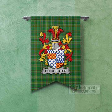 Chichester Irish Clan Tartan Gonfalon, Tartan Banner with Coat of Arms Fishtail - Tartan Vibes Clothing