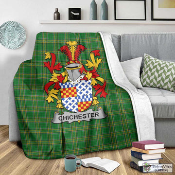 Chichester Irish Clan Tartan Blanket with Coat of Arms - Tartan Vibes Clothing