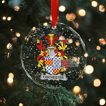 Chichester Irish Clan Christmas Glass Ornament with Coat of Arms