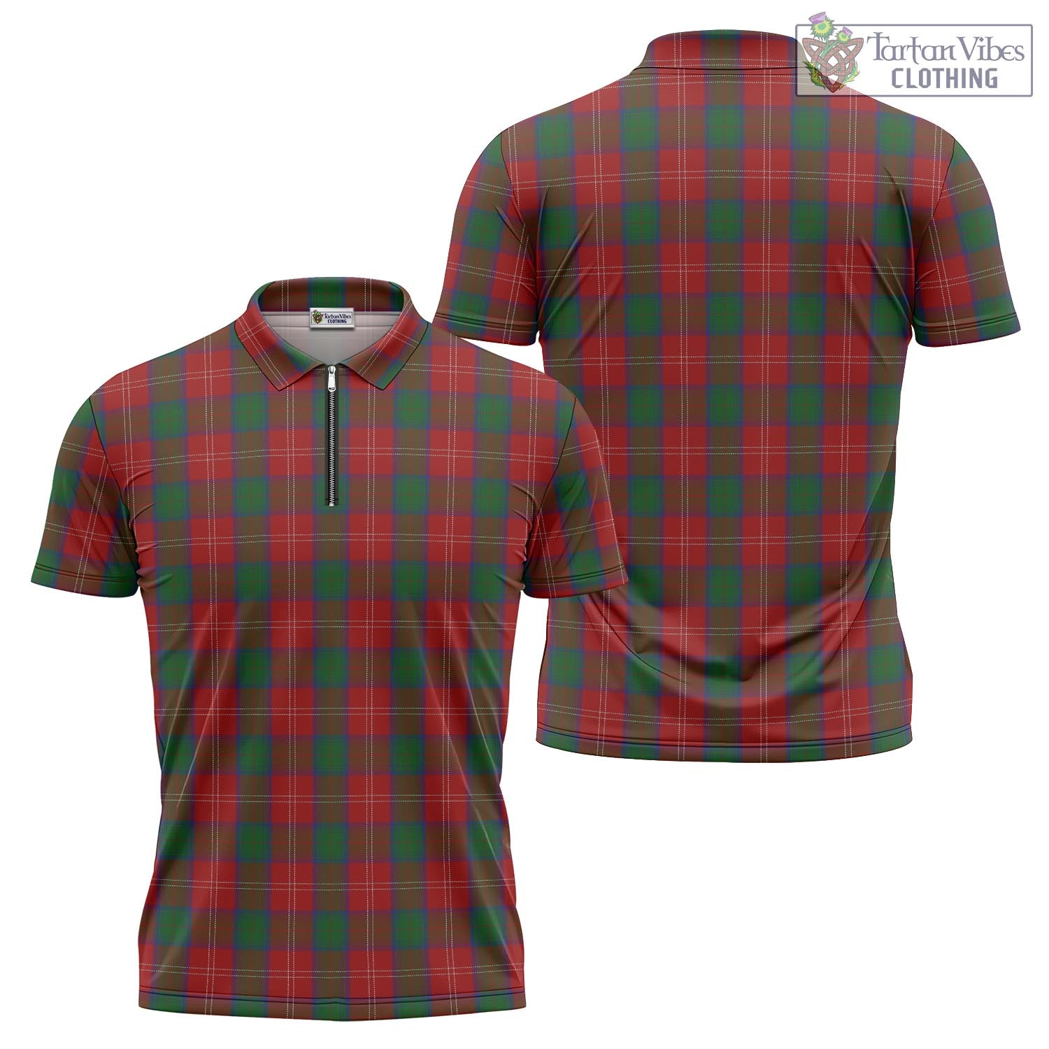 Tartan Vibes Clothing Chisholm Tartan Zipper Polo Shirt