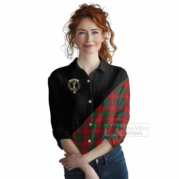 Chisholm Tartan Women's Casual Shirt with Family Crest and Military Logo Style