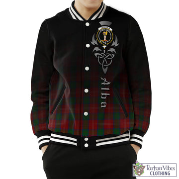 Chisholm Tartan Baseball Jacket Featuring Alba Gu Brath Family Crest Celtic Inspired