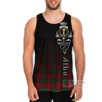 Chisholm Tartan Men's Tank Top Featuring Alba Gu Brath Family Crest Celtic Inspired