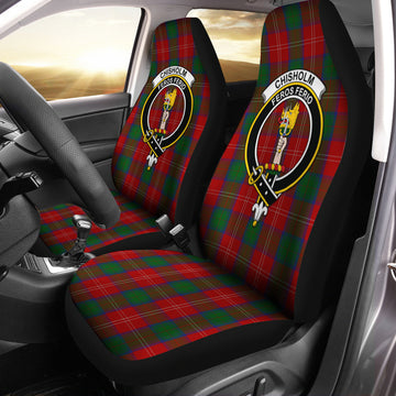 Chisholm Tartan Car Seat Cover with Family Crest