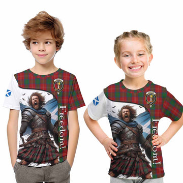 Chisholm Crest Tartan Kid T-Shirt Inspired by the Freedom of Scottish Warrior