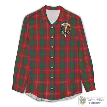 Chisholm Tartan Women's Casual Shirt with Family Crest