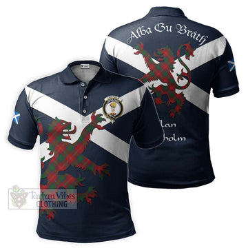 Chisholm Tartan Lion Rampant Polo Shirt Proudly Display Your Heritage with Alba Gu Brath and Clan Name Kid - Tartan Vibes Clothing