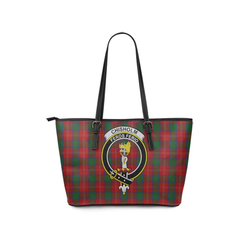 chisholm-tartan-leather-tote-bag-with-family-crest