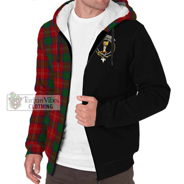 Chisholm Tartan Sherpa Hoodie with Family Crest and Half Of Me Style