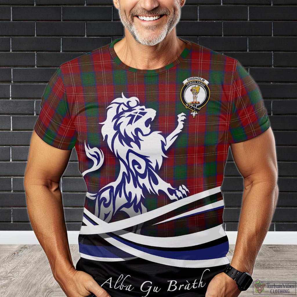 chisholm-tartan-t-shirt-with-alba-gu-brath-regal-lion-emblem