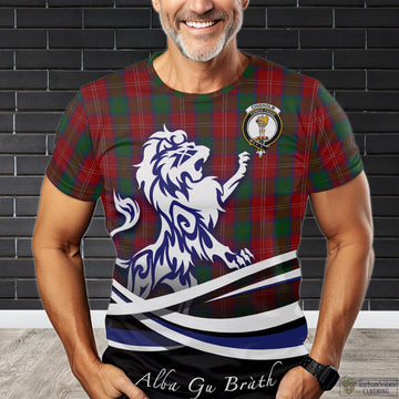 Chisholm Tartan T-Shirt with Alba Gu Brath Regal Lion Emblem