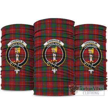 Chisholm Tartan Neck Gaiters, Tartan Bandanas, Tartan Head Band with Family Crest