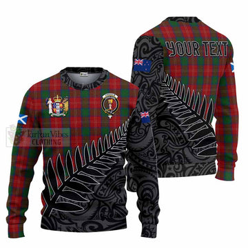 Chisholm Crest Tartan Knitted Sweater with New Zealand Silver Fern Half Style