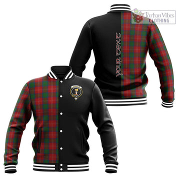 Chisholm Tartan Baseball Jacket with Family Crest and Half Of Me Style