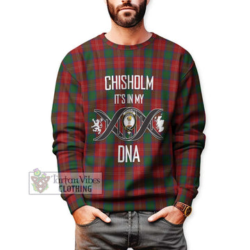 Chisholm Tartan Sweatshirt with Family Crest DNA In Me Style