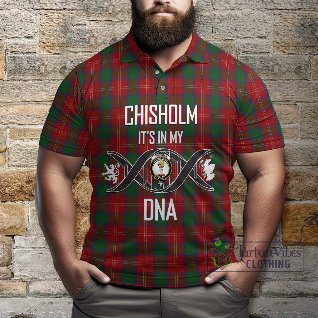 Chisholm Tartan Polo Shirt with Family Crest DNA In Me Style Kid - Tartanvibesclothing Shop