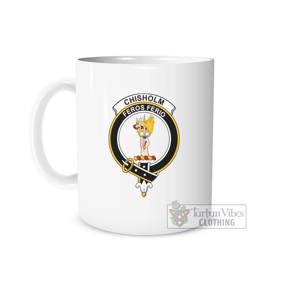 Chisholm Family Crest Ceramic Mug One Size 11oz size - 2D-tartanvibesclothing