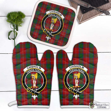 Chisholm Tartan Combo Oven Mitt & Pot-Holder with Family Crest