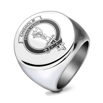 Chisholm Clan Crest Engraved Ring