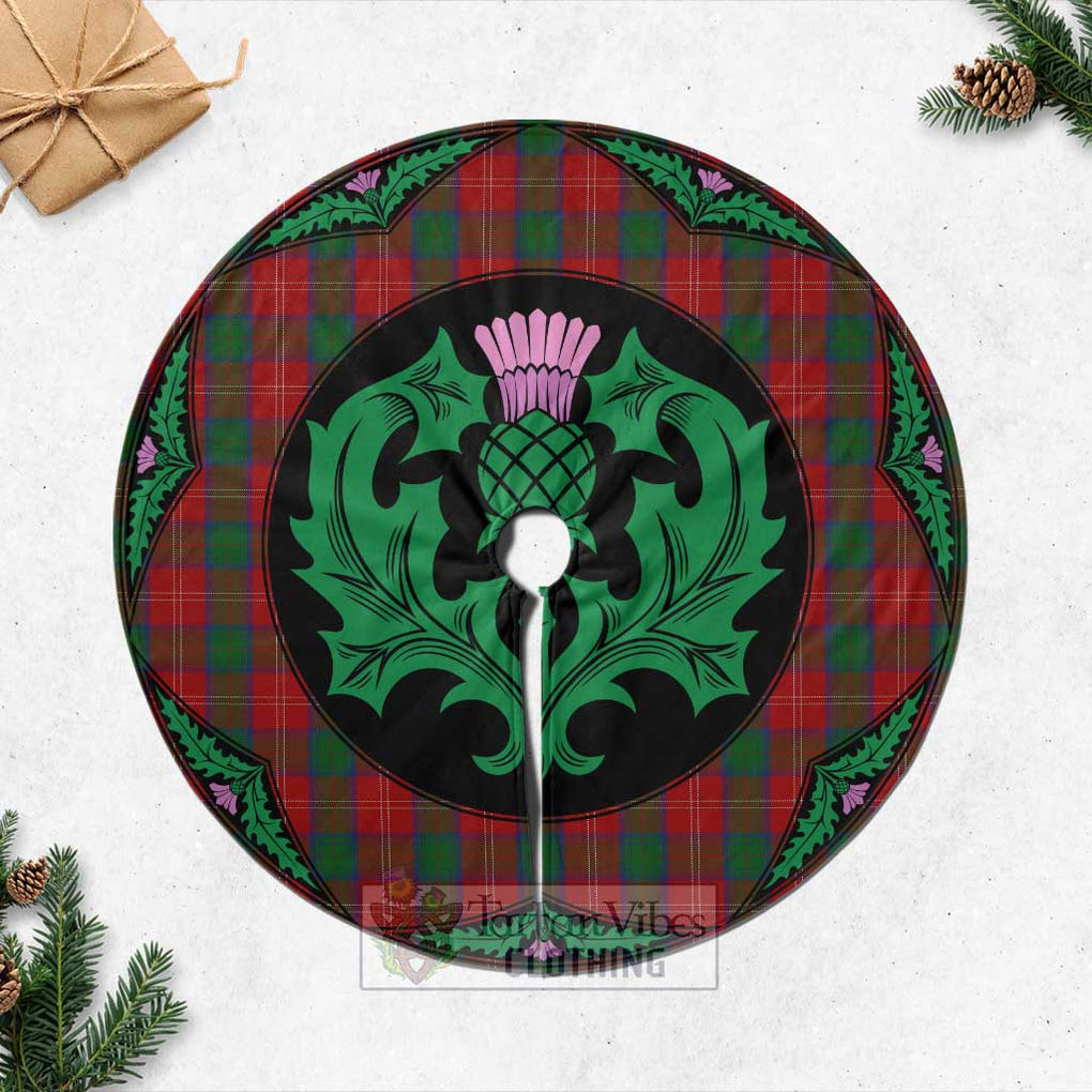 Tartan Vibes Clothing Chisholm Tartan Christmas Tree Skirt Scottish Thistle Style