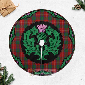 Chisholm Tartan Christmas Tree Skirt Scottish Thistle Style