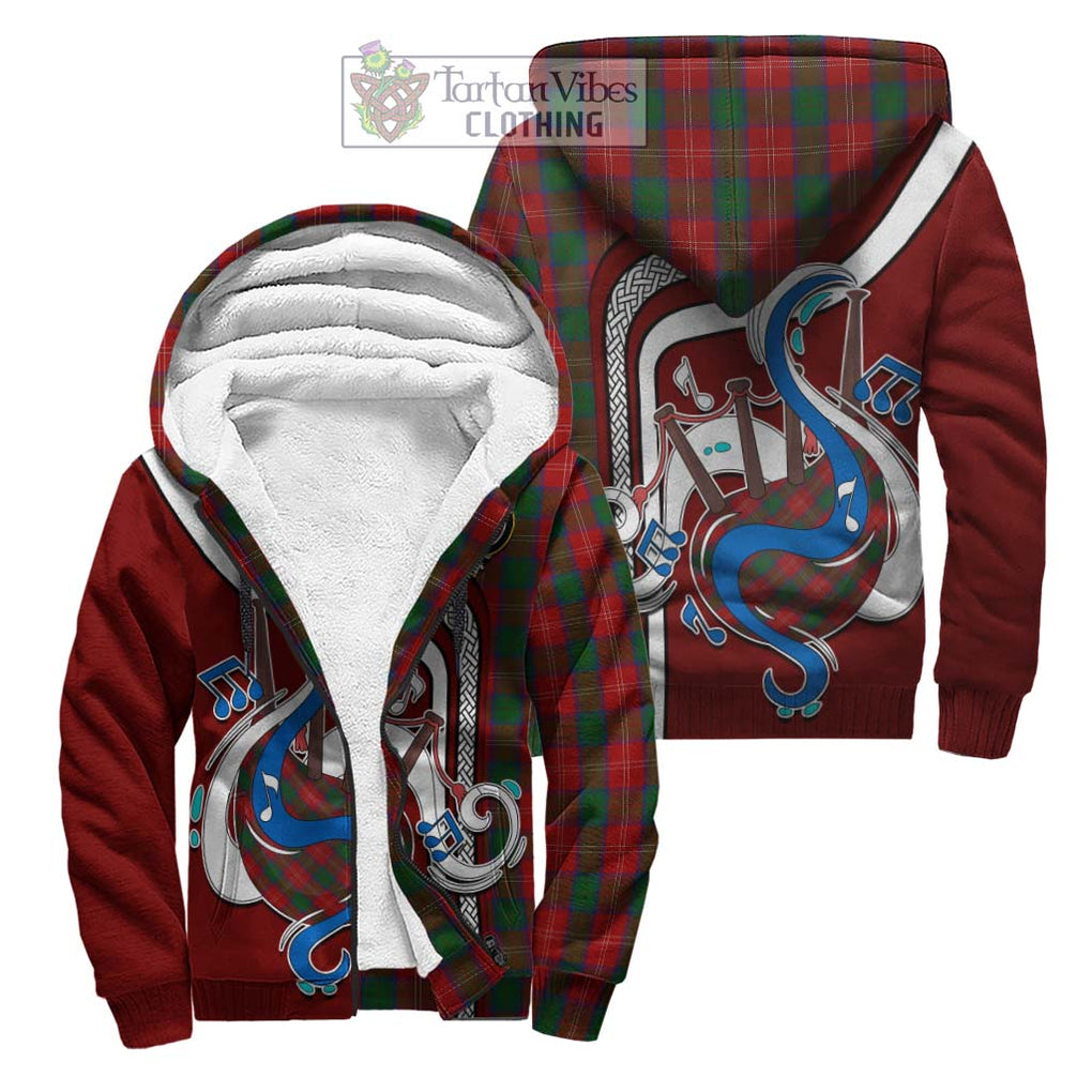 Chisholm Tartan Sherpa Hoodie with Epic Bagpipe Style Unisex S - Tartanvibesclothing Shop