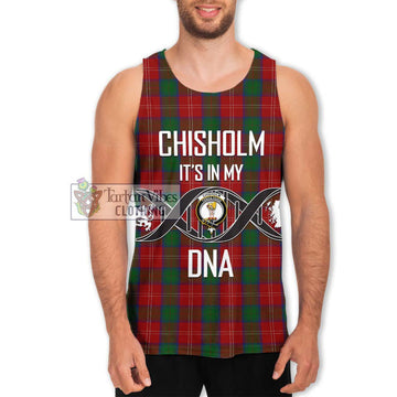 Chisholm Tartan Men's Tank Top with Family Crest DNA In Me Style