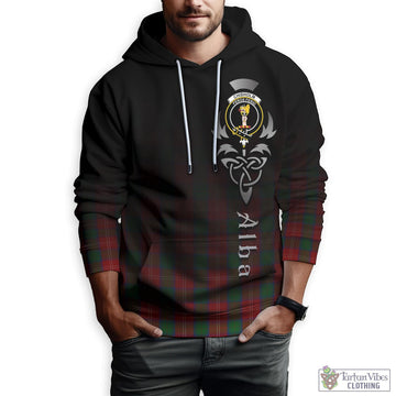 Chisholm Tartan Hoodie Featuring Alba Gu Brath Family Crest Celtic Inspired