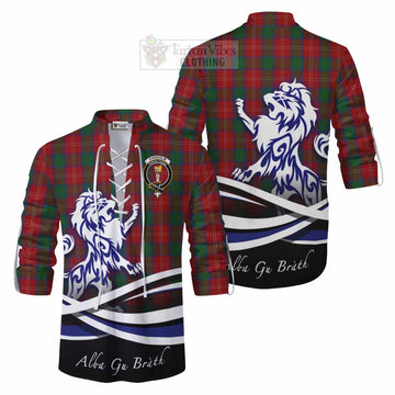 Chisholm Tartan Ghillie Kilt Shirt with Alba Gu Brath Regal Lion Emblem