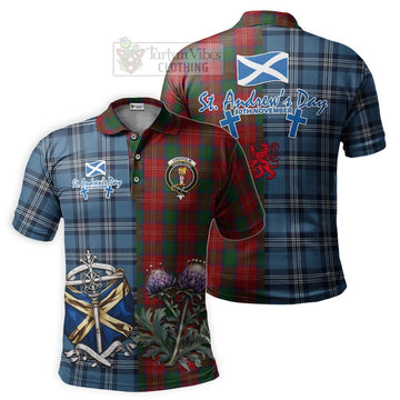 Chisholm Tartan Polo Shirt Happy St. Andrew's Day Half Tartan Style Kid - Tartan Vibes Clothing