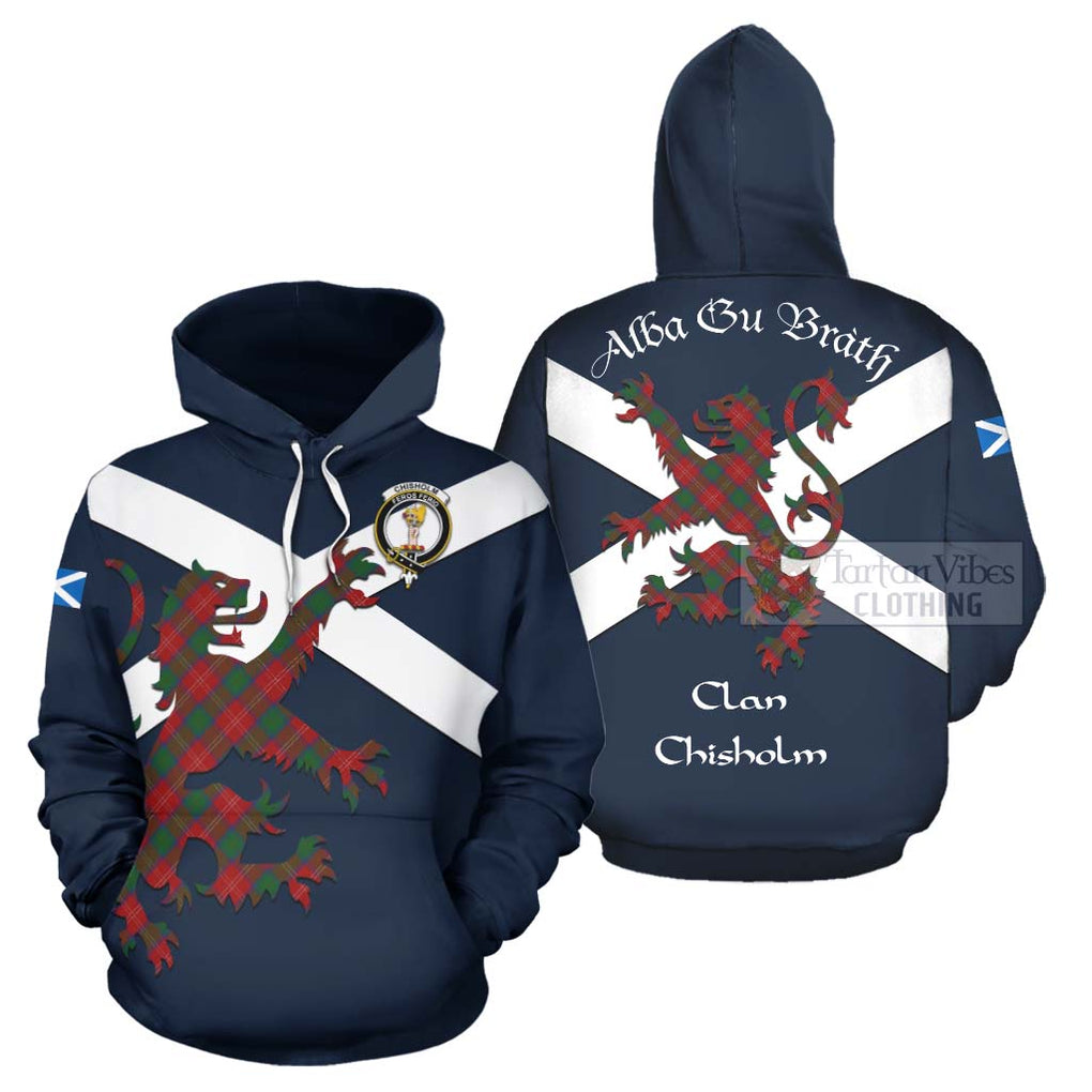 Tartan Vibes Clothing Chisholm Tartan Lion Rampant Hoodie – Proudly Display Your Heritage with Alba Gu Brath and Clan Name