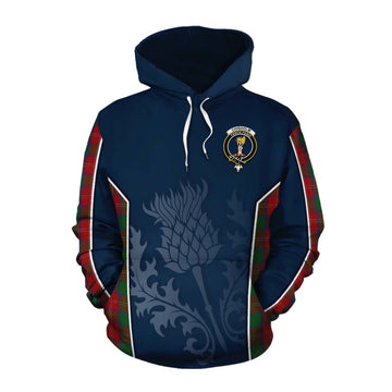 Chisholm Tartan Cotton Hoodie with Family Crest and Scottish Thistle Vibes Sport Style