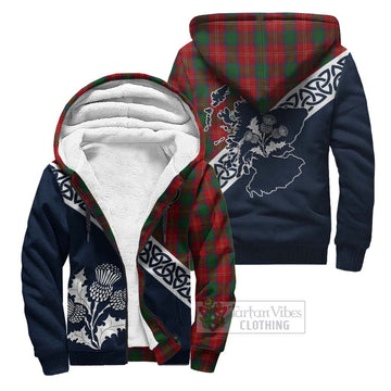 Chisholm Tartan Sherpa Hoodie Featuring Thistle and Scotland Map