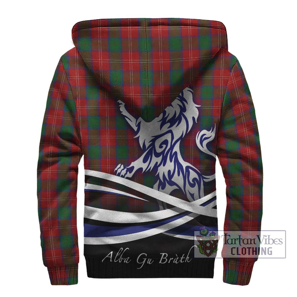 Chisholm Tartan Sherpa Hoodie with Alba Gu Brath Regal Lion Emblem - Tartanvibesclothing Shop