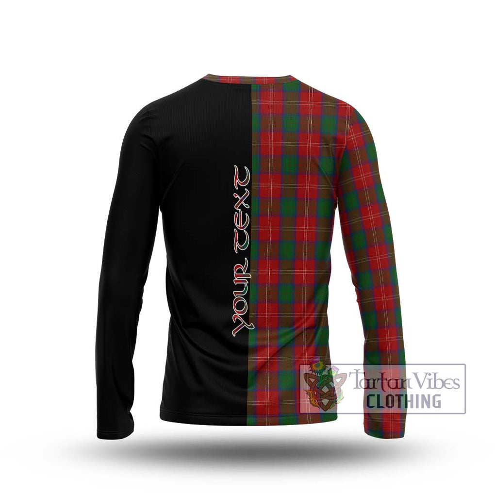 Chisholm Tartan Long Sleeve T-Shirt with Family Crest and Half Of Me Style - Tartanvibesclothing Shop