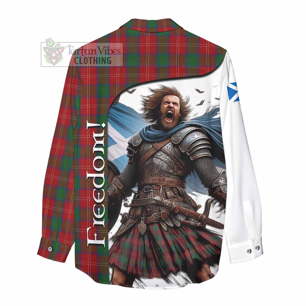 Tartan Vibes Clothing Chisholm Crest Tartan Women's Casual Shirt Inspired by the Freedom of Scottish Warrior