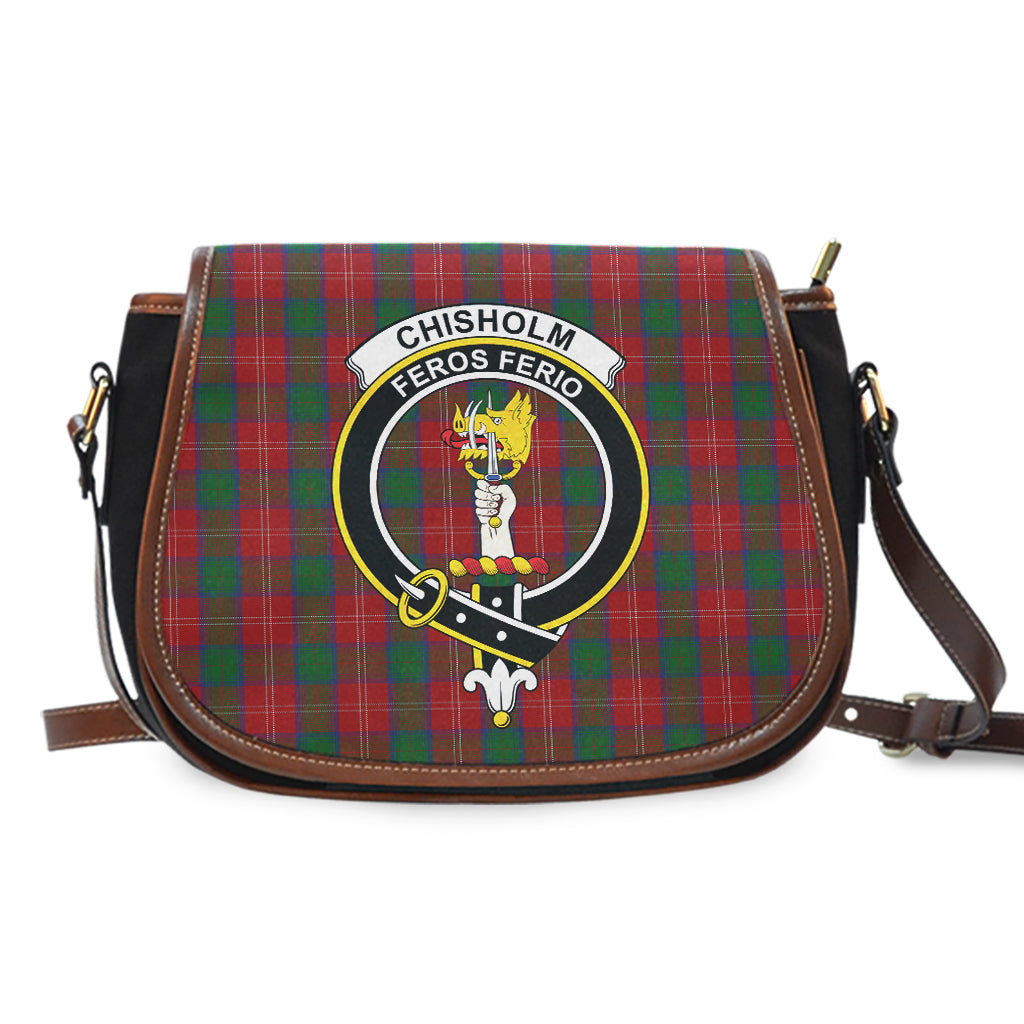 Chisholm Tartan Saddle Bag with Family Crest - Tartan Vibes Clothing