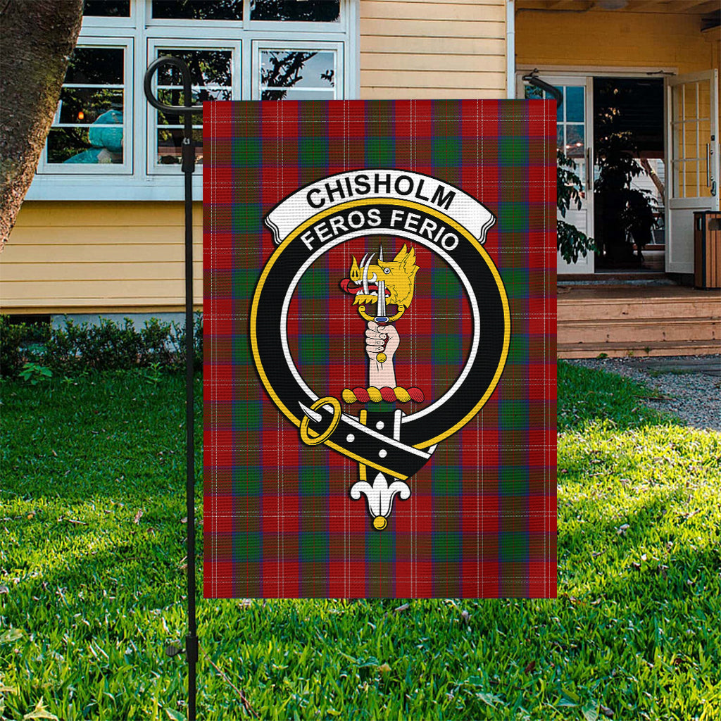 Chisholm Tartan Flag with Family Crest - Tartan Vibes Clothing