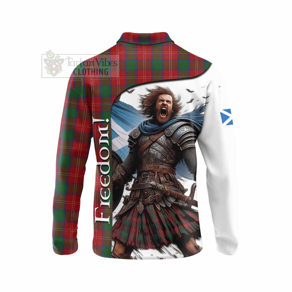 Tartan Vibes Clothing Chisholm Crest Tartan Long Sleeve Polo Shirt Inspired by the Freedom of Scottish Warrior