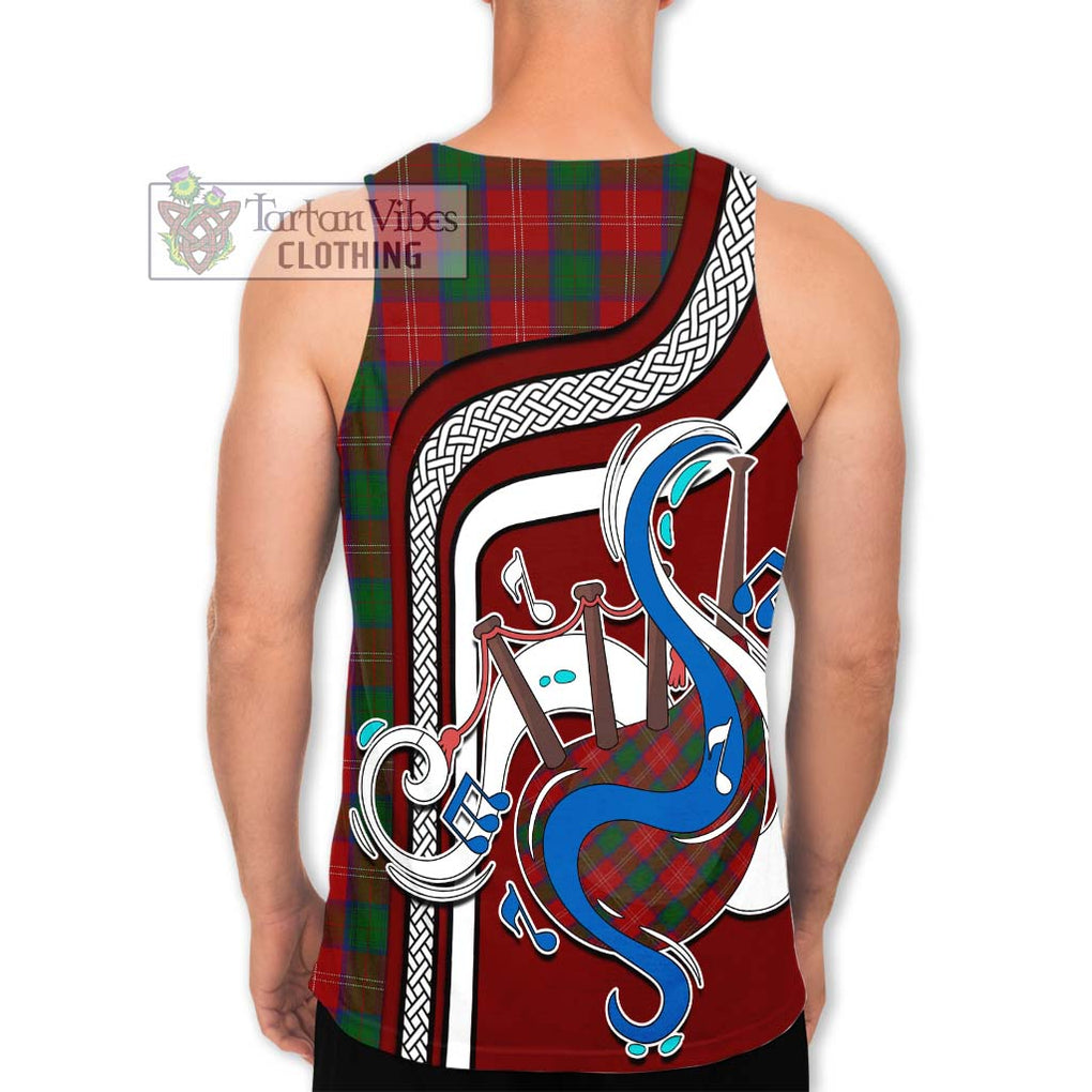 Chisholm Tartan Men's Tank Top with Epic Bagpipe Style - Tartanvibesclothing Shop