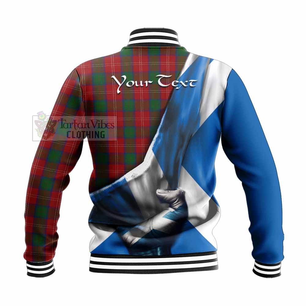 Tartan Vibes Clothing Chisholm Tartan Baseball Jacket with Family Crest Scotland Patriotic Style