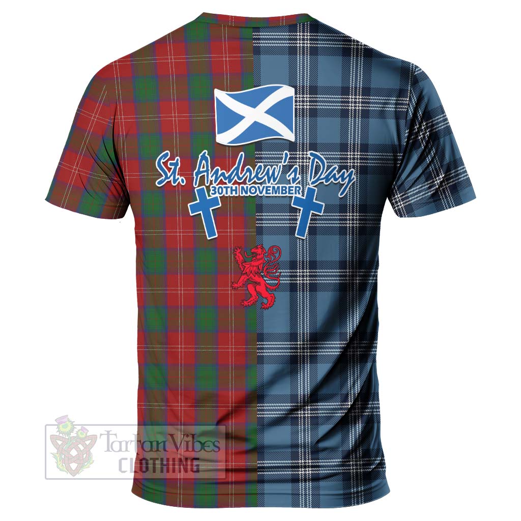 Tartan Vibes Clothing Chisholm Tartan T-Shirt Happy St. Andrew's Day Half Tartan Style