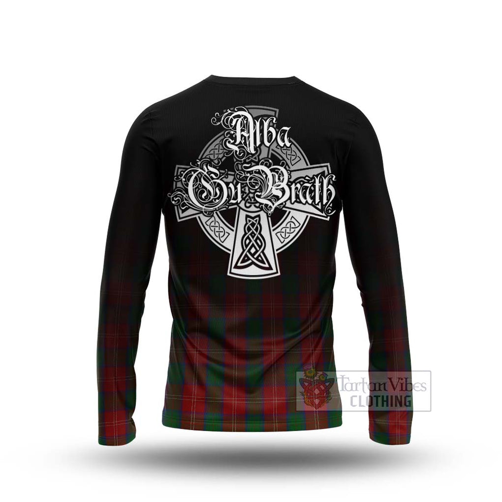 Tartan Vibes Clothing Chisholm Tartan Long Sleeve T-Shirt Featuring Alba Gu Brath Family Crest Celtic Inspired