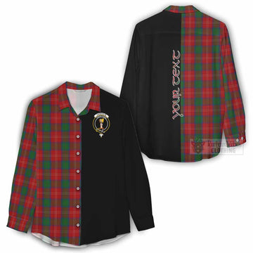 Chisholm Tartan Women's Casual Shirt with Family Crest and Half Of Me Style