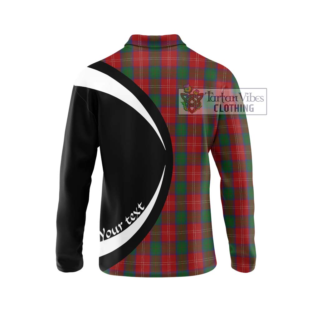 Chisholm Tartan Long Sleeve Polo Shirt with Family Crest Circle Style - Tartan Vibes Clothing